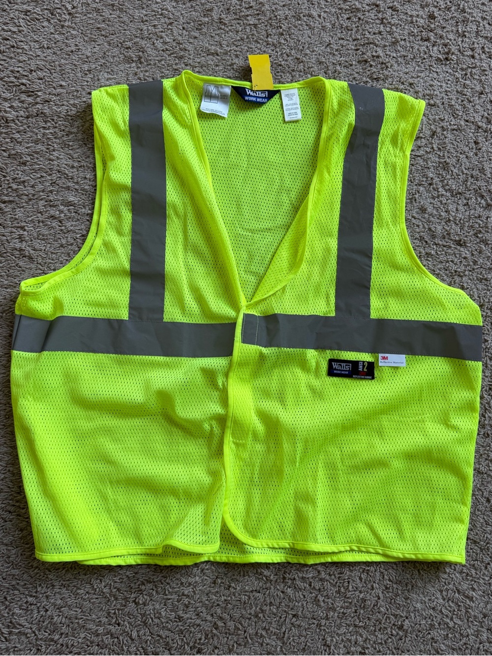 🎀3/$25🎀 Walls Neon Yellow High-Visibility Mesh Work Vest XL